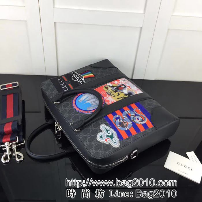 GUCCI古馳原單 新款專櫃品質原單貨實物實拍474135克pvc刺繡高仿gucci公事包 HY1285